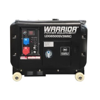 WARRIOR 6,25 kVa Silent Diesel Generator Notstromaggregat Stromerzeuger 400V 230V EU5 Funkstart