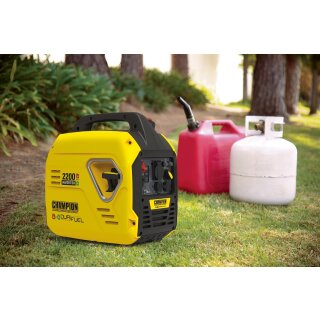 Champion 92001i-DF-EU 2200 Watt Dual-Fuel Inverter Benzin Gas Generator Notstromaggregat Stromerzeuger 230V EU