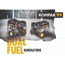 KOMPAK Dual Fuel Gas Benzin 10kVA Stromaggregat 230V/400V