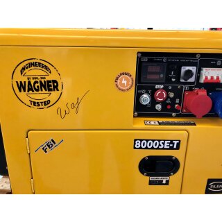 WAGNER Diesel Generator Full Power 8 KVA DG7800SE-T 230V/400V
