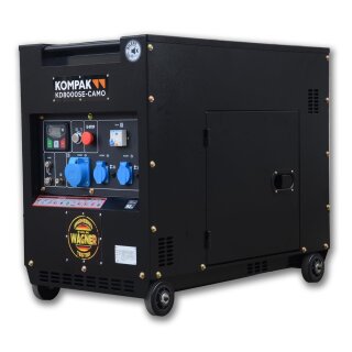 kompak diesel generator 6,5 kW kd8000se-b 230v 25l tank incl. maintenance kit sp-kitman-d400