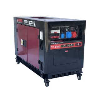 AiPOWER Diesel Stromaggregat Full Power 13KVA APD13000Q 400V/230V Set inkl. Zubehr