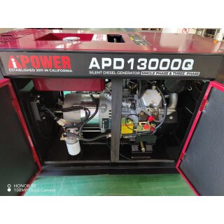 AiPOWER Diesel Stromaggregat Full Power 13KVA APD13000Q 400V/230V Set inkl. Zubehör