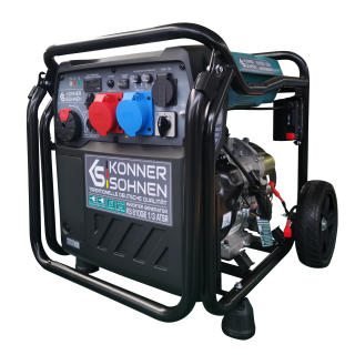 Könner & Söhnen Benzin-Inverter-Stromerzeuger 8000 W / 8 kVA 230/400 V KS 8100iE 1/3 ATSR